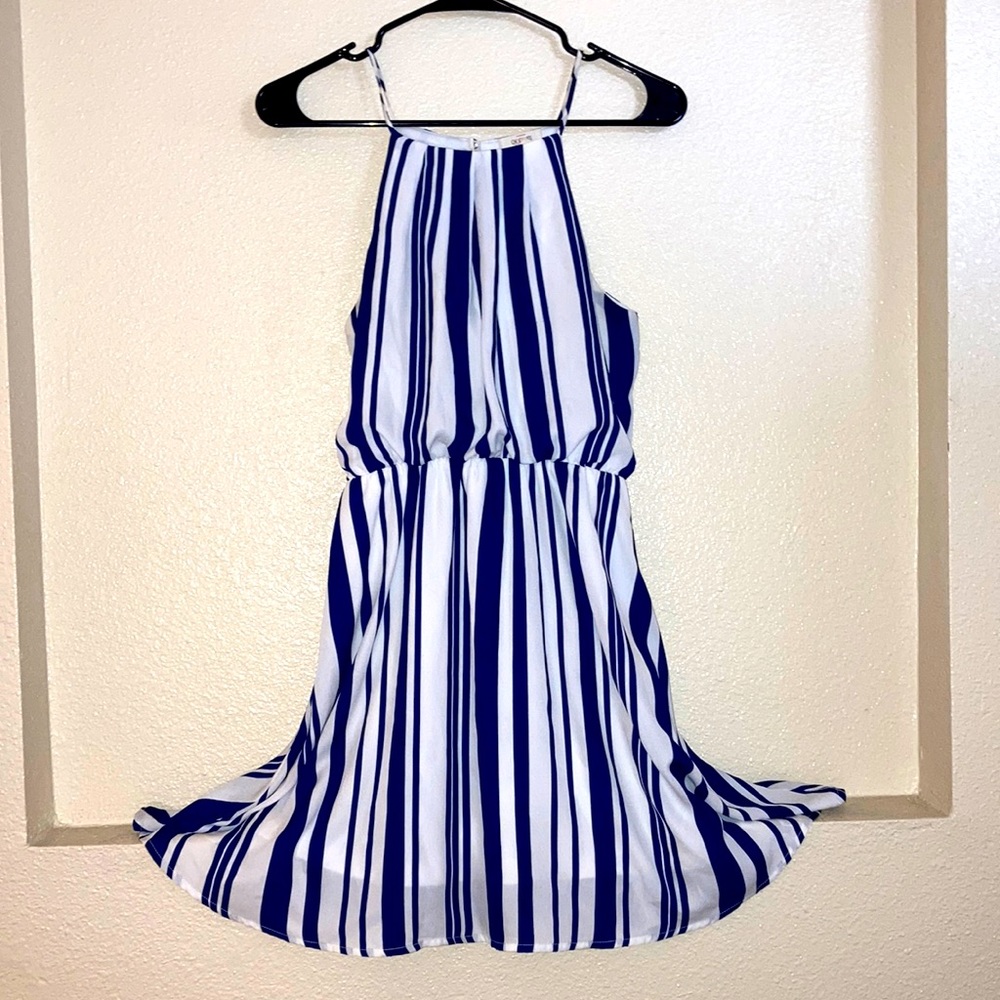 Blue/White dress with back slit